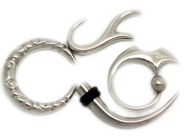 日本純精鋼不規則形狀擴孔耳環