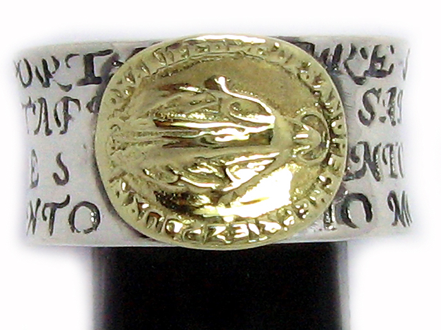 日本925純銀聖母像粗身厚身戒指