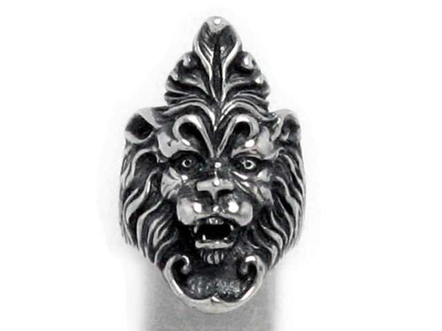 日本925純銀特大超立體厚身重手獅子造型戒指