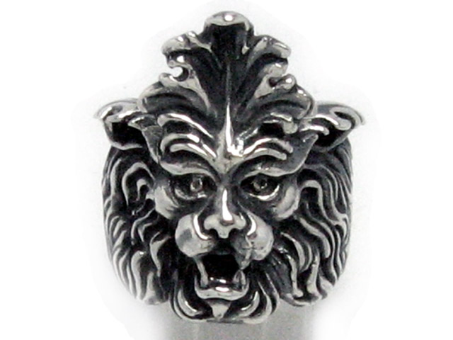 日本925純銀超立體厚身重手獅子造型戒指