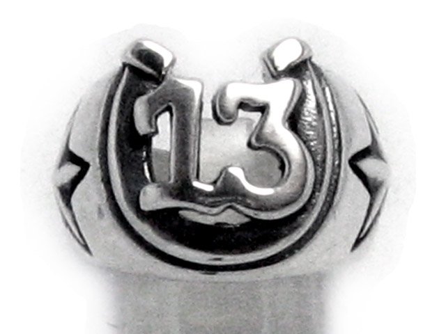 日本925純銀激厚重手馬蹄型五角星戒指