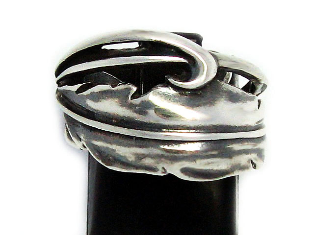 日本925純銀樹葉型戒指 可調較大細