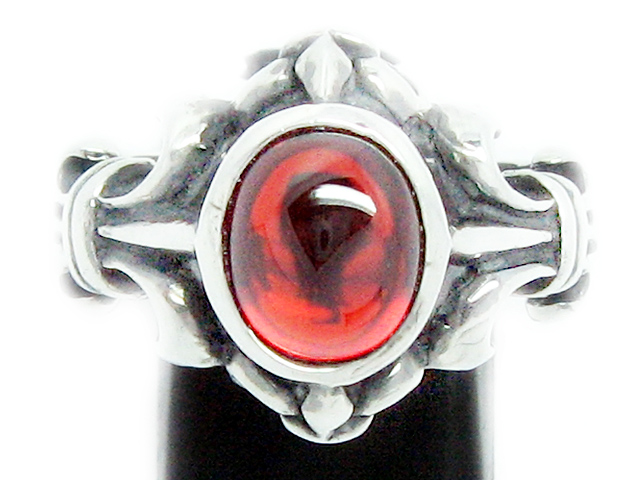 日本925純銀紅水晶戒指 經典款式