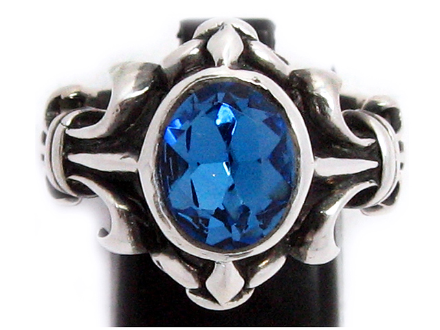 日本925純銀稀有藍水晶戒指 經典款式 獨家品