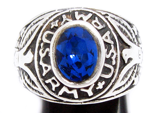 日本925純銀稀有藍水晶 school ring 戒指  獨家品