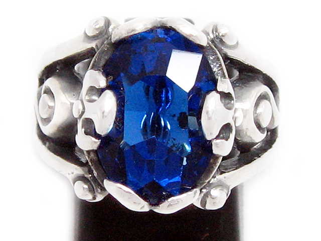 日本925純銀厚身藍水晶戒指 獨家品
