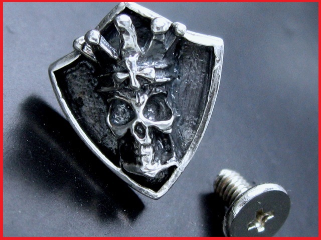 日本正品925純銀皇冠骷髏骨頭銀包鈕扣