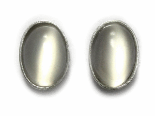 日本925純銀天然灰月亮石耳環