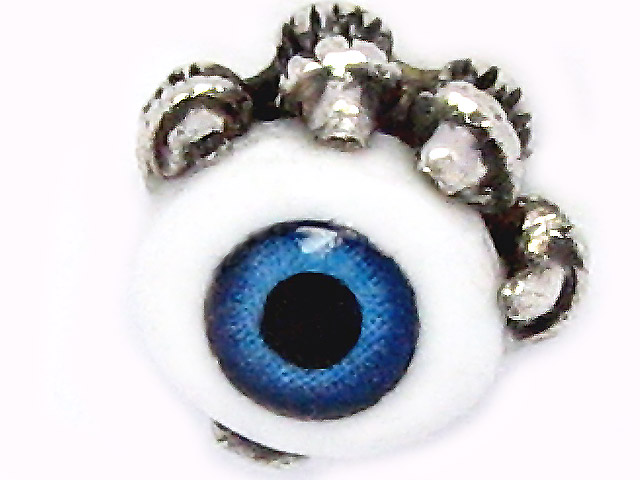 日本925純銀爪藍眼球耳環