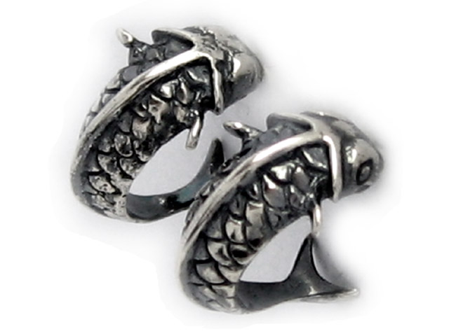 日本925純銀全立體鯉魚耳環