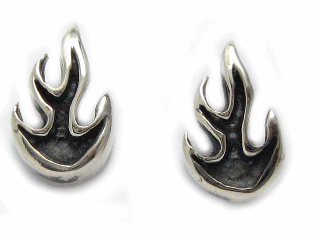 日本925純銀火紋耳環