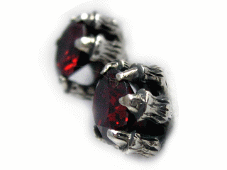 日本925純銀龍爪紅水晶耳環