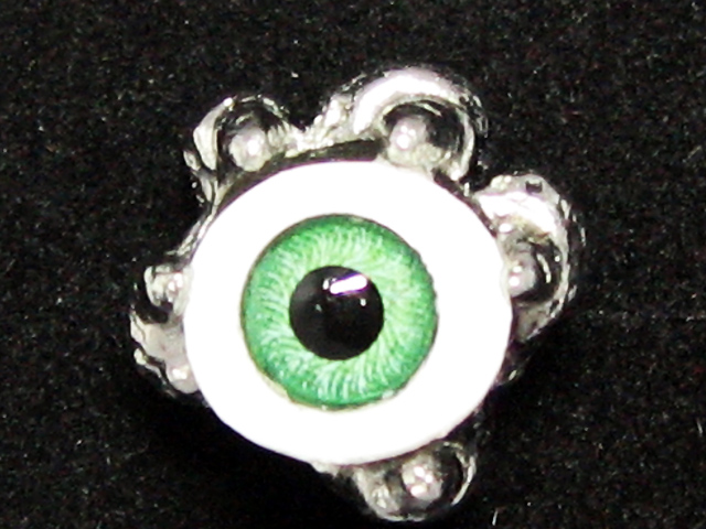 日本925純銀龍爪綠色眼球耳環  獨家品