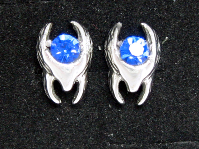 日本925純銀藍水晶白水晶耳環