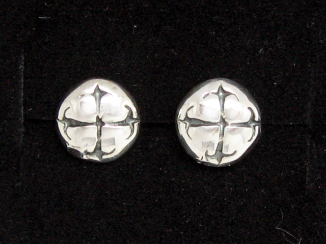 日本925純銀十字架耳環