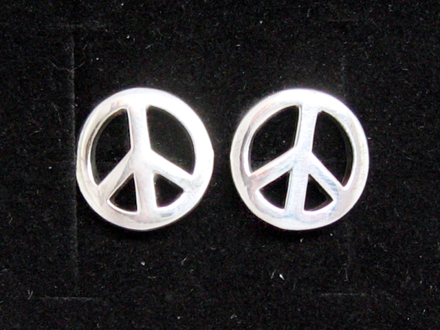 日本925純銀厚身和評標誌耳環