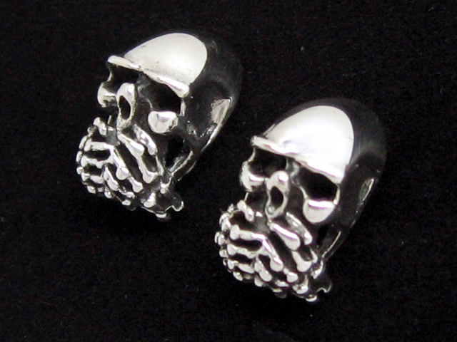 日本925純銀大款立體手爪骷髏骨頭耳環