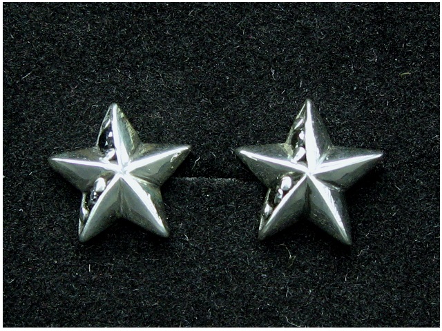 日本925純銀大款立體黑水晶五星耳環