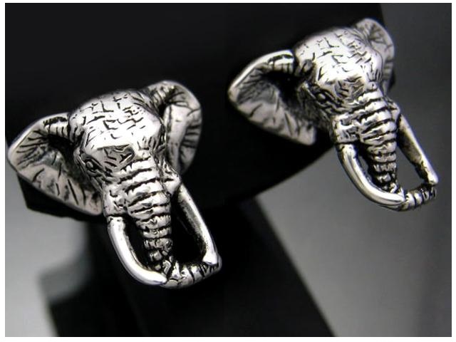 日本925純銀大款全立體大象耳環
