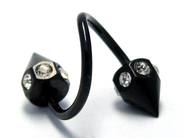 日本純手術精鋼黑鋼轉圈款耳環  可作唇環