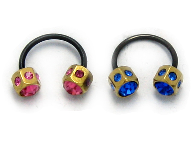 日本純手術精鋼彩鋼半圓圈款耳環  可作唇環
