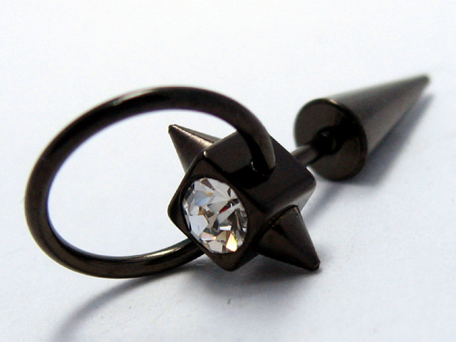 日本純手術精鋼白水晶三用耳環