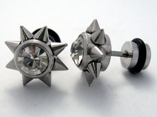 日本純手術精鋼水晶耳環
